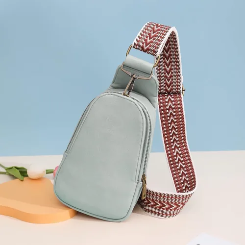 Vista 3 de BRZSACR Bolso bandolera para mujer, bolso cruzado de piel sintética, bolsa de pecho para mujer, ciclismo, senderismo, 1 unidad, Gris