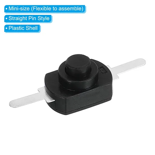 Vista 4 de PATIKIL Interruptor de botón de pestillo, 20 piezas de pin recto de encendido/apagado automático DC 30V 1A Micro interruptor de control para Negro