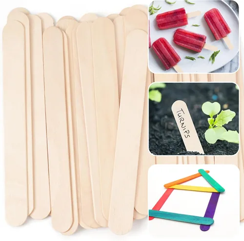 Vista 5 de 1200 piezas de palos de cera de madera grandes, palos de cera de 6 pulgadas de madera, aplicadores de espátulas de cera, palos de madera