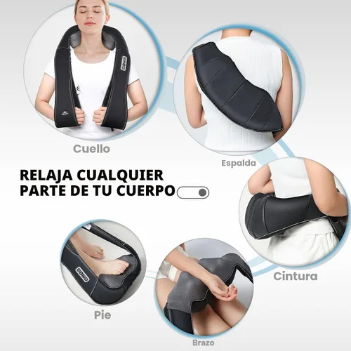 Vista 9 de MagicMakers - Masajeador Eléctrico Shiatsu de Cuello con Calor - Alivio del Dolor para la Espalda, Hombros y Pies - Regalo para Hombres, Mujeres