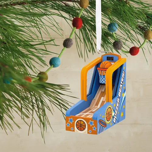 Vista 5 de Hallmark Adorno navideño de juego de tiro de baloncesto