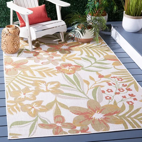Vista 14 de SAFAVIEH Courtyard Collection - Alfombra de pasillo, 2 pies 3 pulgadas x 8 pies, color beige y óxido, no desprende pelusa y de fácil cuidado