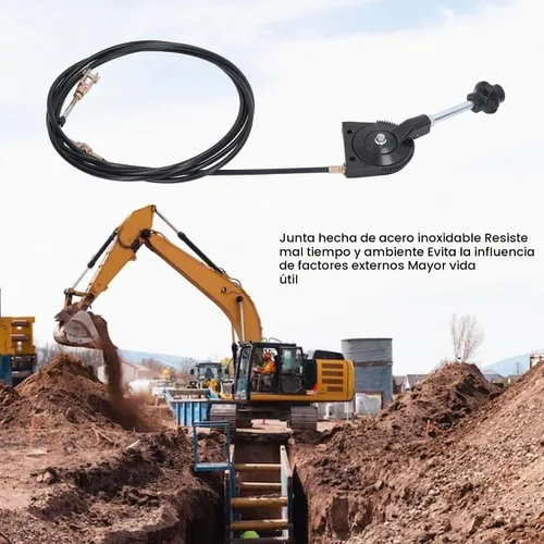 Vista 3 de Cable de acelerador manual de excavadora, cable de acelerador universal de 3,5 M, cable de control de motor de excavadora, tubo de PU de junta