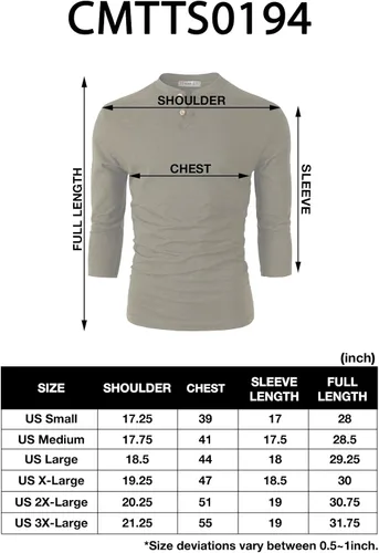 Vista 6 de H2H - Camisetas de cuello henley y manga larga para hombre, diseño informal y ajustado de tela fina y ligera