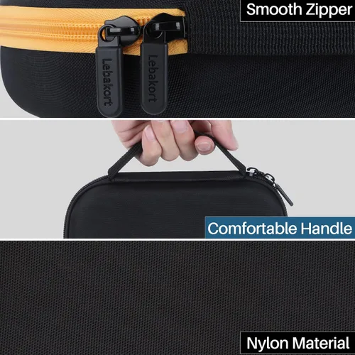 Vista 5 de Lebakort Funda de almacenamiento compatible con auriculares DEWALT resistentes 2 en 1 con banda para el cuello (funda negra)