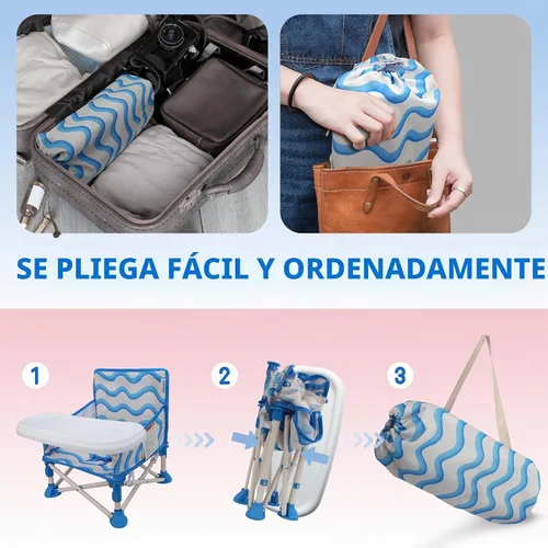 Vista 6 de Tiny Marvels Silla de bebé 3 en 1, portátil y plegable para viajes, edades de 6 meses a 3 años