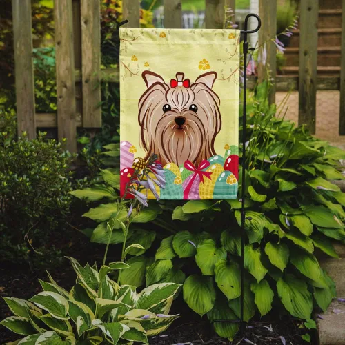 Vista 586 de Caroline's Treasures BB1923GF Bandera decorativa para jardín con diseño de Border Collie, para caza de huevos de Pascua, para jardín, jardín, patio