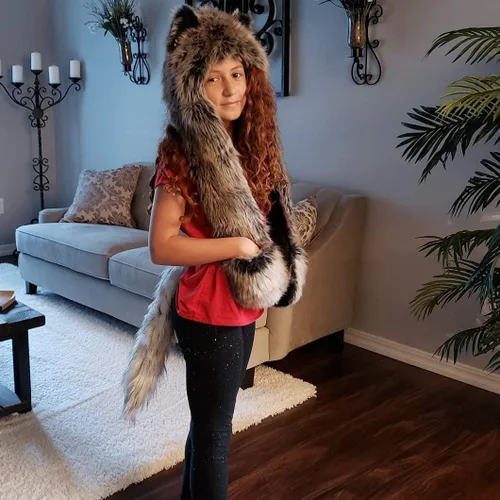 Vista 4 de DRESHOW Fox Fur Tail Cosplay Party Costume Super Huge Fluffy Tail for Teen Adult