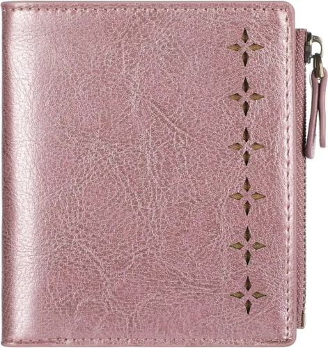 Vista 27 de Lavemi Carteras ultrafinas de cuero compacto para mujeres y niñas, con bloqueo RFID, tarjetero para tarjetas de crédito para mujeres 1-púrpura