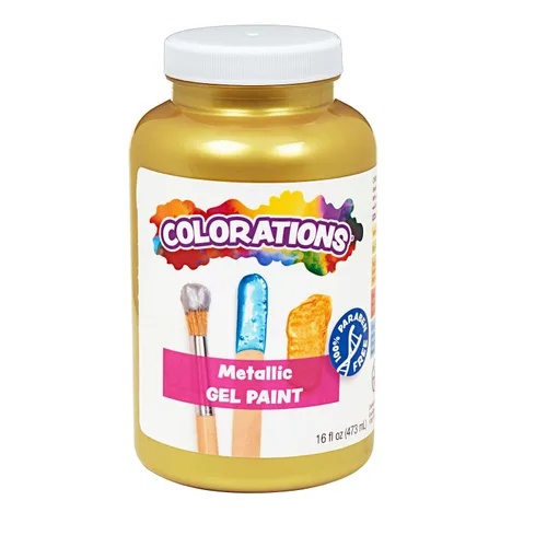 Vista 8 de Colorations Pinturas de Témpera en Gel Metálicas, 16 oz, 8 Colores, Pintura No Tóxica, Pintura para Manualidades, Pintura para Niños, Pintura