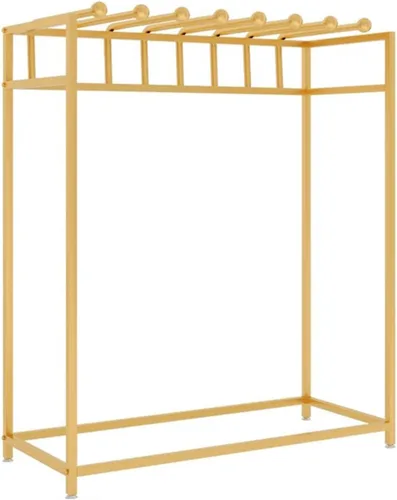 Vista 10 de Toalleros de lujo para baño/piscina/ducha/hotel, soporte de exhibición de metal comercial para manta/colcha/bufanda, barra colgante giratoria Negro