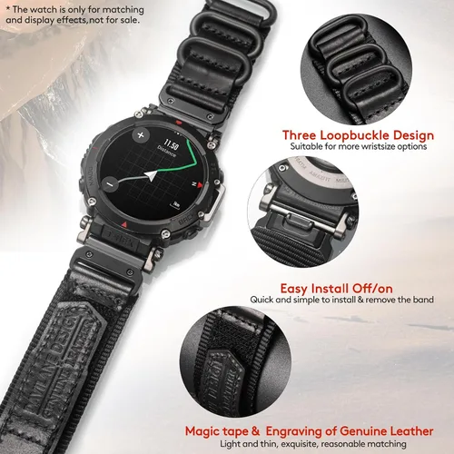 Vista 26 de Correa de reloj compatible con Amazfit T-Rex/T-Rex 2/T-Rex Pro/T-Rex Ultra/T-Rex Ultra 2, nuevo diseño de conector mejorado