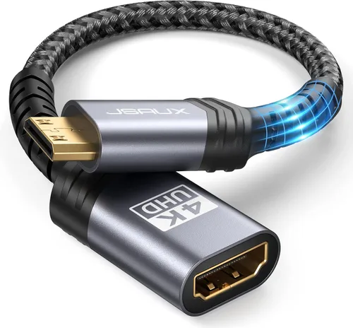 Vista 8 de JSAUX Adaptador Mini HDMI a HDMI, Cable Mini HDMI macho a HDMI hembra con 4K 60Hz HDR 3D 18Gbps, Compatible con cámara, videocámara, Raspberry Pi