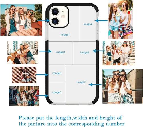 Vista 11 de Funda de teléfono personalizada para iPhone 11, diseño personalizado de fotos de collage de múltiples imágenes, resistente a los golpes, resistente