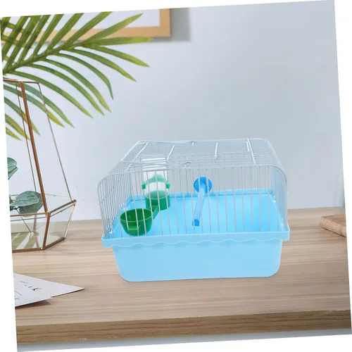 Vista 5 de VANZACK Jaula de pájaros portátil para transportar pájaros jaula de loro para mascotas, cacatúa, loro de viaje, transportador de viaje para Azul