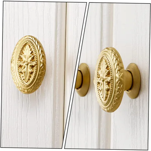Vista 4 de Uonlytech Pomos de latón para manija de puerta, diseño de alivio, borde liso para muebles, oficina en casa