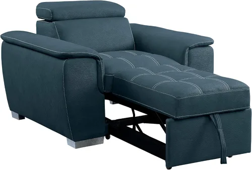 Vista 6 de Homelegance Ferriday - Tumbona convertible de 45 pulgadas, color azul
