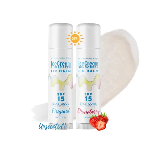Vista 21 de IceCream Bálsamos labiales con protector solar, protector solar para labios, protector solar resistente al agua para labios, cuidado de labios