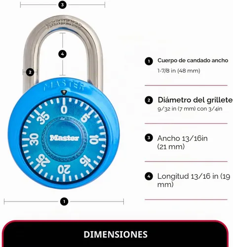 Vista 4 de Cerradura de combinación Master Lock , 1528DTGT