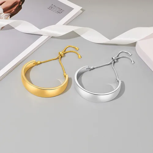 Vista 5 de ENSKEFEN Pulseras de oro de 14 quilates para mujer, pulsera deslizante ajustable para mujer, pulsera de cadena de oro