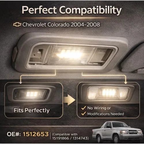 Vista 6 de KIMISS Lámpara LED para Interior de Coche, 15126553 Lámpara de Techo Cúpula para Interior de Coche Compatible con Colorado 2004-2008