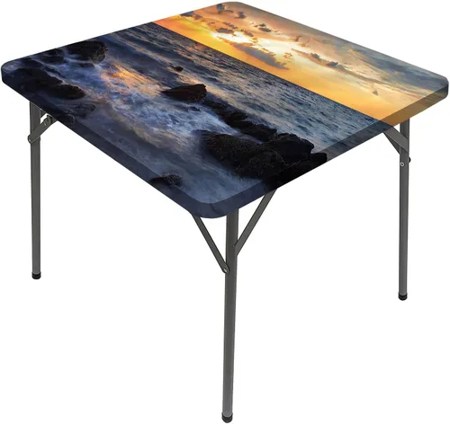 Vista 8 de Manteles de decoración costera, lujosos y románticos de madera para tumbonas Maldivas, lavable, a prueba de derrames, se adapta a mesas de 24 x 24