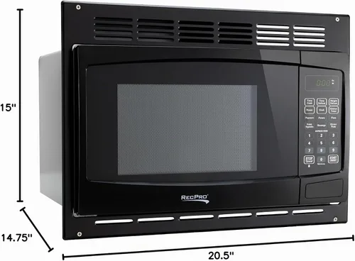 Vista 9 de RecPro Microondas RV con kit de molduras 1.0 pies cúbicos 900 W Reemplazo directo para Greystone y High Pointe (negro) Potencia de cocción