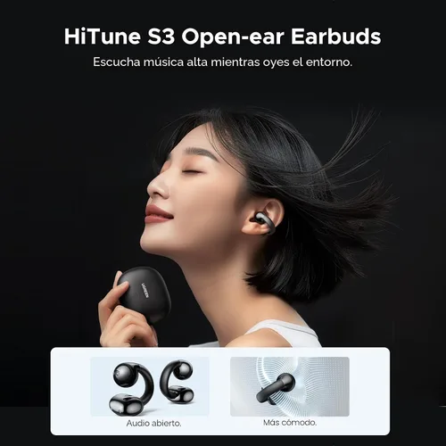 Vista 10 de UGREEN HiTune S3 - Auriculares abiertos con Bluetooth 5.4, con clip, color Negro