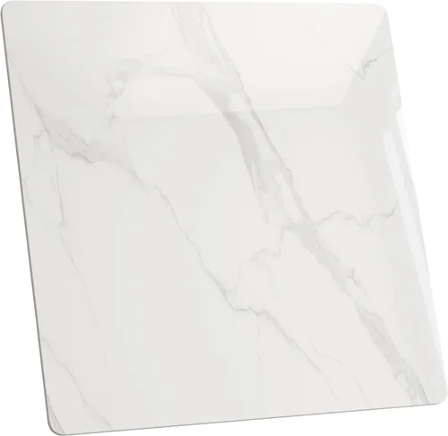 Vista 16 de Square Table Top, 19.6” White Sintered Stone Tabletop, DIY Replacement & Cover Marble Desktop, Scratch & Wear Resistant, Suitable for Indoor &