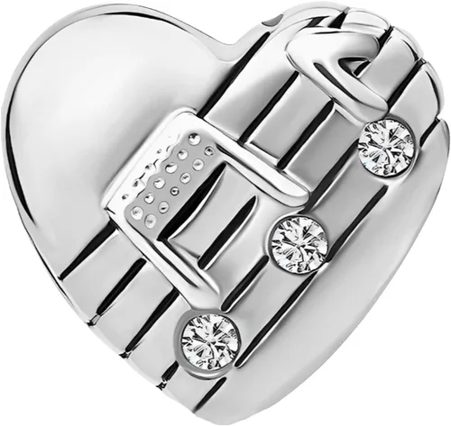 Vista 3 de Dijes de cuentas de corazón de amor con notas musicales doradas, compatibles con pulseras Pandora, regalos de joyería de cumpleaños para mujeres