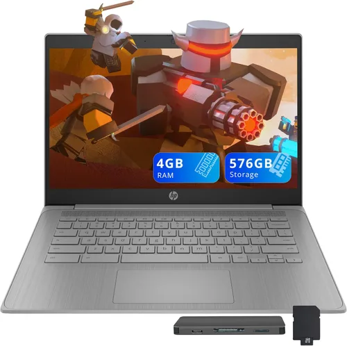 Vista 11 de HP Chromebook x360 - Laptop con pantalla táctil FHD de 14 pulgadas, procesador Intel N100, 4 GB de RAM, 224 GB de almacenamiento