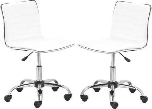 Vista 9 de Silla de trabajo acanalada sin reposabrazos, Blanco