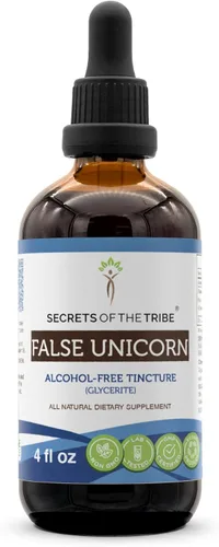 Vista 6 de Secrets of the Tribe Extracto líquido de tintura de unicornio falso sin alcohol, raíz seca de unicornio falso silvestre (Chamaelirium Luteum)