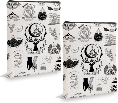 Vista 7 de Fantasy Novel Inspired Book Sleeve con cremallera - Bolsa protectora para amantes de los libros - Regalo Bookish 6JB06