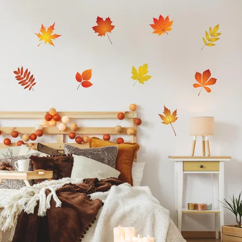 Vista 11 de Decalcomania - Calcomanías de pared para Halloween, juego de 31 calcomanías de decoración de calabazas de otoño para sala de estar, dormitorio
