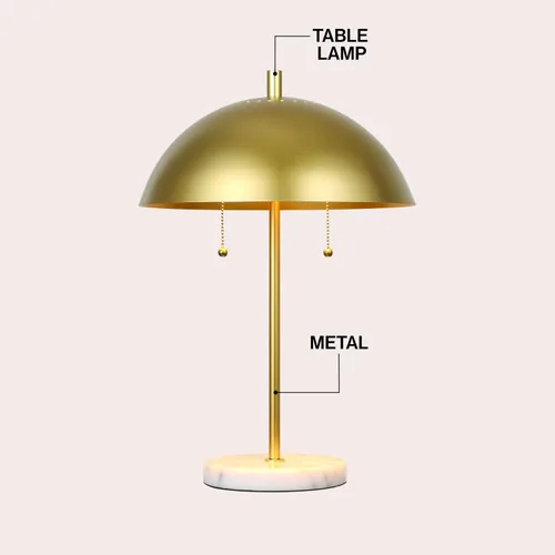 Vista 3 de JONATHAN Y Lámpara de mesa LED de 20.7 pulgadas de mármol dorado/blanco con 2 luces para decoración moderna de noche, lámpara de escritorio