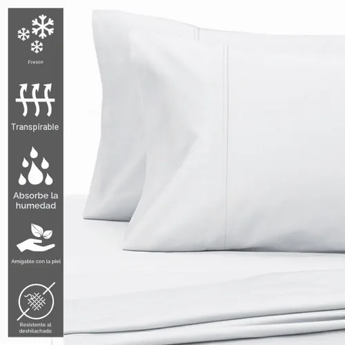 Vista 2 de Pizuna Juego de 2 fundas de almohada de 100 % algodón puro, tamaño Queen, color blanco, lujosas fundas de almohada de 400 hilos de satén de algodón