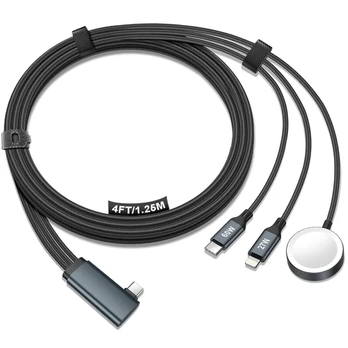 Vista 15 de Cable magnético de carga rápida actualizado 2026 para cargador de Apple A-blanco