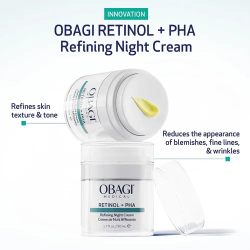 Vista 2 de Obagi Medical Retinol + PHA Refining Night Cream - Clínicamente probada, de doble acción, crema facial antienvejecimiento durante la noche para una