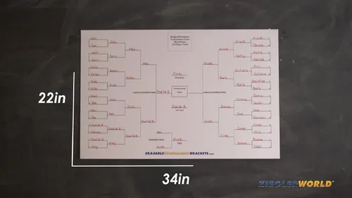 Vista 2 de Cuadro de soporte de torneo de eliminación única borrable de 12 equipos + bolígrafo borrable de 22 x 34