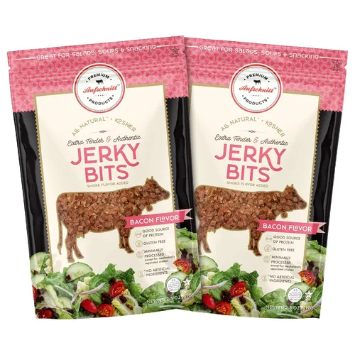 Vista 7 de Aufschnitt Jerky Bits - Bocadillos saludables hechos de carne de res y pollo, con alto contenido de proteínas, kosher y apto para dieta cetogénica