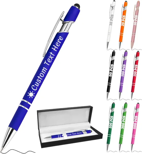 Vista 103 de Bolígrafos personalizados a granel 10 con nombre, grabados con punta de lápiz, bolígrafos de bola personalizados de escritura suave, regalos