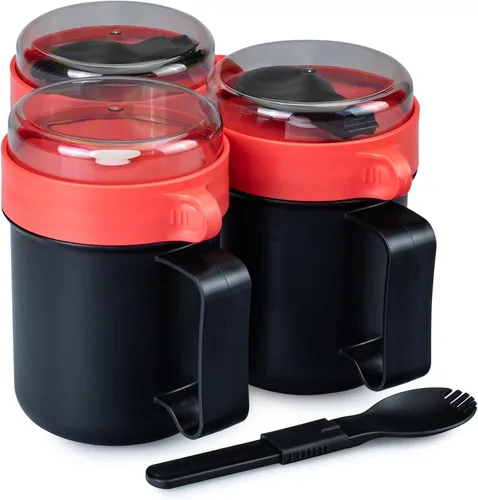 Vista 17 de MATICAN Taza de sopa para microondas con tapa, recipiente para sopa con tapa para fideos ramen, sopa, bebidas, apto para microondas, incluye Gris