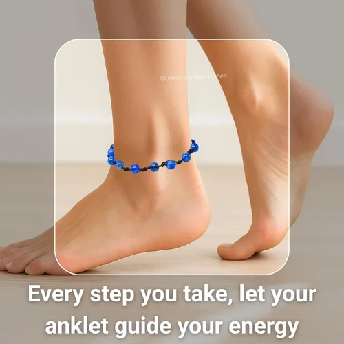 Vista 17 de Amazing Gemstone Crystal Anklet Ankle Bracelets for Women - Waterproof Beaded Healing Crystal Anklets, Plus Size Chakra Gemstone Bead Anklet