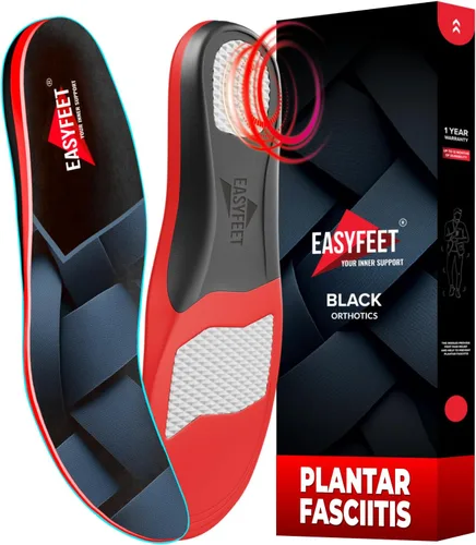 Vista 8 de Plantillas de apoyo para el arco de la fascitis plantar para hombres y mujeres, Plantillas para calzado - Plantillas ortopédicas - Pie plano - Negro