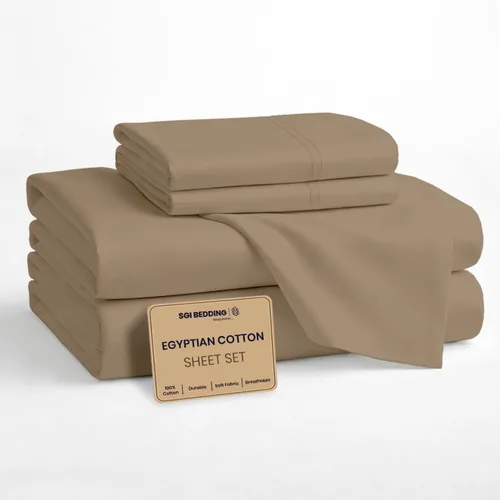 Vista 18 de SGI bedding Sábanas 100% algodón egipcio tamaño individual – Sábanas refrescantes, ropa de cama blanca suave y transpirable, ropa de cama de lujo