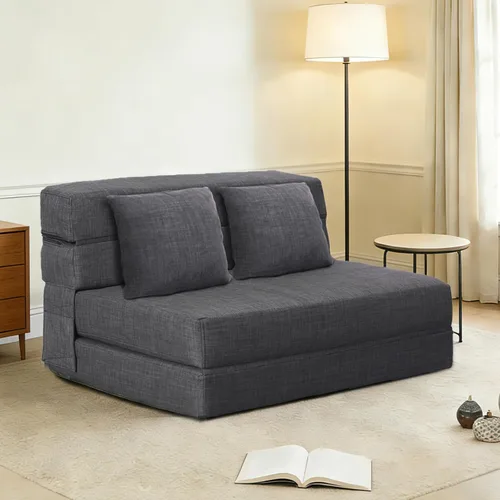 Vista 13 de ANONER Sofá cama plegable de espuma viscoelástica con almohada, tamaño Verde oscuro