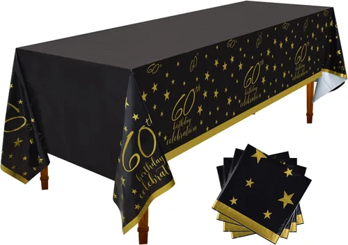Vista 11 de Gatherfun Mantel Desechable para Cumpleaños de 30 Años Paquete de 4 Dorado y Negro Impermeable Cubierta de Mesa de Plástico para Hombres Mujeres 30