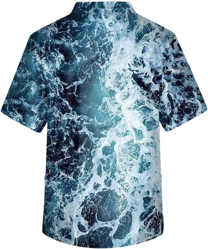 Vista 2 de Camiseta de manga corta con estampado de cuello en V y bolsillo para hombre, talla S-5XL