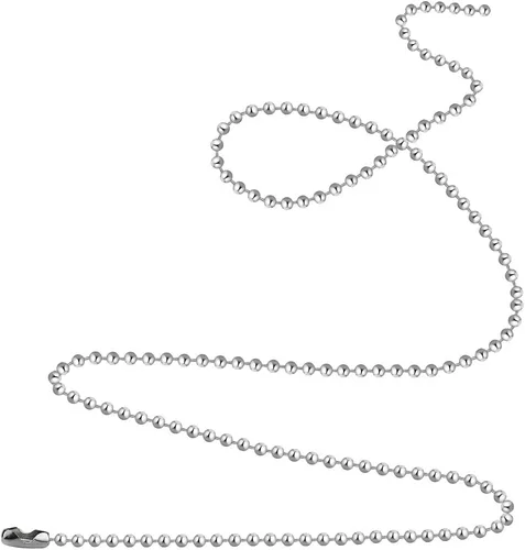 Vista 3 de Pistha 20 Piezas Cadenas de Cuentas de Acero Inoxidable de 30 Pulgadas Collares de Cadena de Bolas